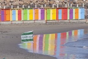 cabins sea on the sandy coast