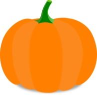 drawing of big orange pumpkin with short green stem