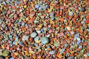 colorful pebbles on a tourist beach