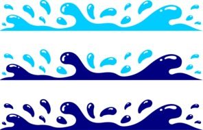 clipart of Blue Water splashes