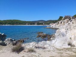 panoramic view of the coast in the ancient Greek city of Toroni