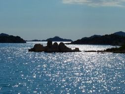 island with rocks in the ocean
