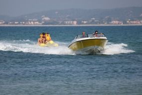 speed boat with holiday banana