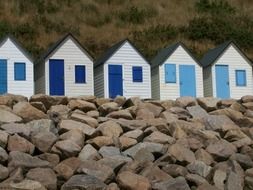 beach huts in Normandy