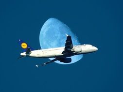 Aircraft and moon