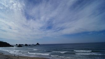 indian beach with ocean waves scene