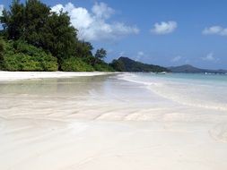 white sand on seychelles