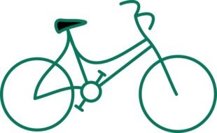 Green bicycle clipart