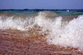 stormy waves on the beach