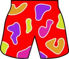 colourful male beach shorts vector drawing