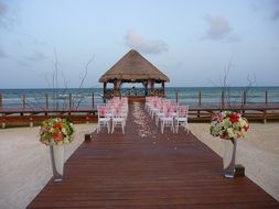 wedding decoration beach sea