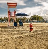Lifeguard on duty on the beach