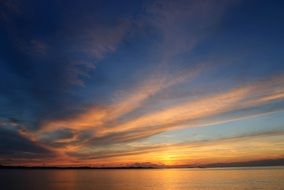 evening sky in the yellow glow