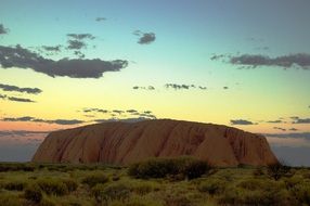 Massive rock of Uluru in Australia