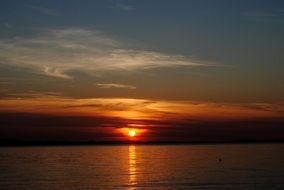 sunset colors on the lake Constance