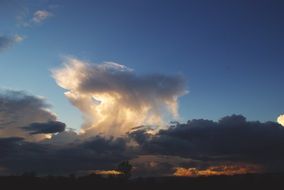 Sunset on a cloudy sky