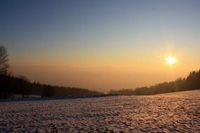 sunset sky in the mountains