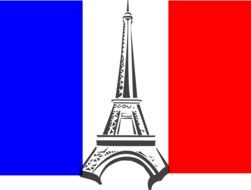 eiffel tower and french flag