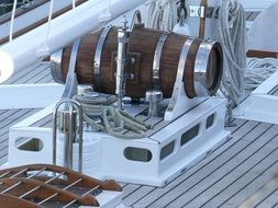 ropes and equipment on a sailing boat