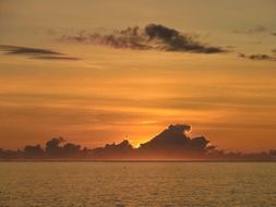 landscape of island of hawaii at the sunset