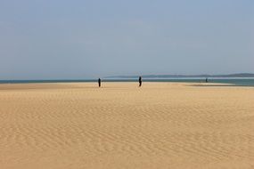 landscape of the calm sand ocean beach