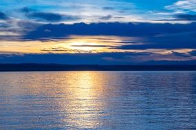 reflection of the sunset in the sea