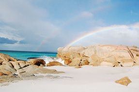 rainbow over the rocks in Australia