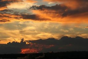 romantic sunset over the black forest