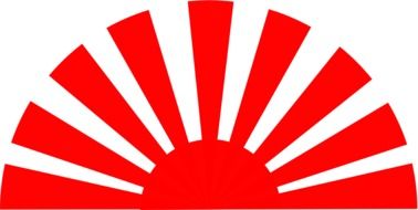 red sunrise as a drawing