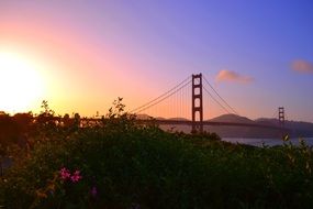 golden gate in san francisco during sunset