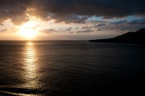 fuerteventura sea with sunset