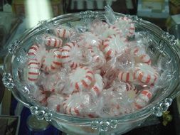 Lollipops in a glass plate