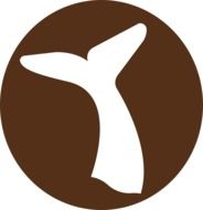 brown icon with whale tail as an illustration