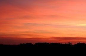 orange sky over the horizon at sunset