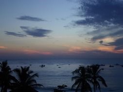 blue sunset landscape
