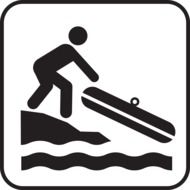 clipart of black water rafting sign