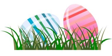 painted two easter eggs on the grass