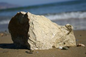 white stone on the beach in Greece