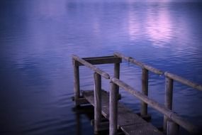 wood flooring on the coast at purple sunset