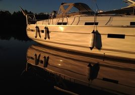 reflection of light on the boat