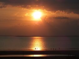 gorgeous sunset above beach and sea