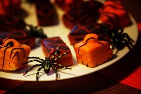 baked cake and candy halloween food