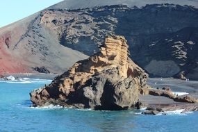 coast of rock Lanzarote