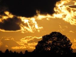 gold clouds sunset