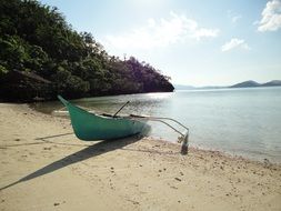 boat on an exotic beach