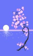 moon and flowers drawing