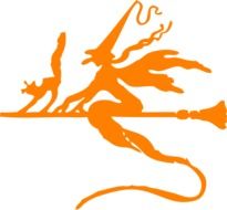 graphic image of a witch on a broomstick