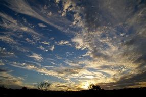 Sun on a cloudy sky