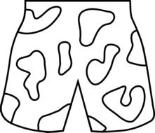 drawing of summer beach shorts