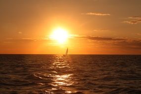 golden sunset over the lake in Michigan